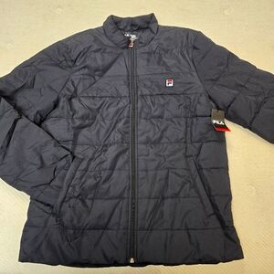 Fila Men's Basic Black Full Zip Puffer Jacket in Medium